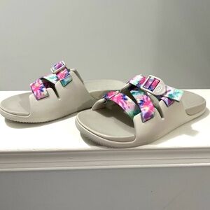 🌻CHACO Chillos Slide Sandal - Kids' Size 5  Multicolor Tie Dye Print